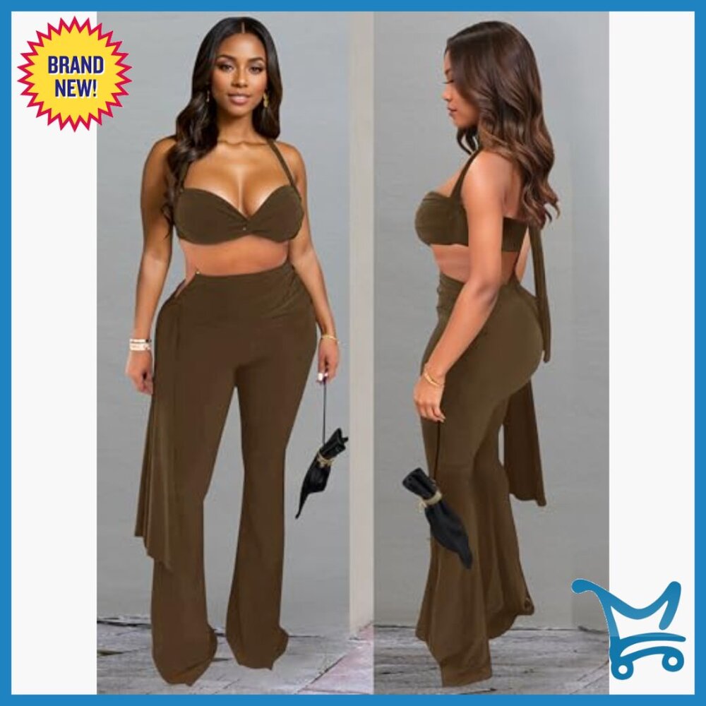 Large Polyester Blend Two Piece Set with Backless… - image 4